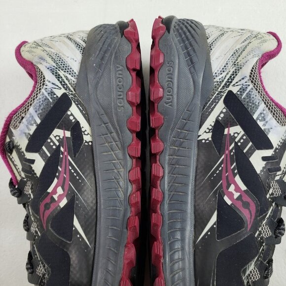 Saucony Peregrine 8 Running Shoe Womens 10.5 Black Vibram Trail Ice Snow Sneaker - Picture 6 of 13